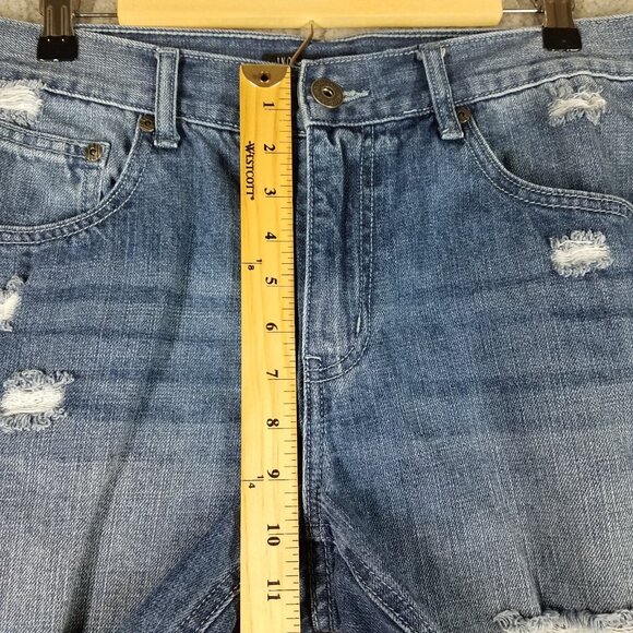 INC International Concepts Jeans Shorts Women's 32 Bermuda Denim Rips Distressed - Picture 7 of 10